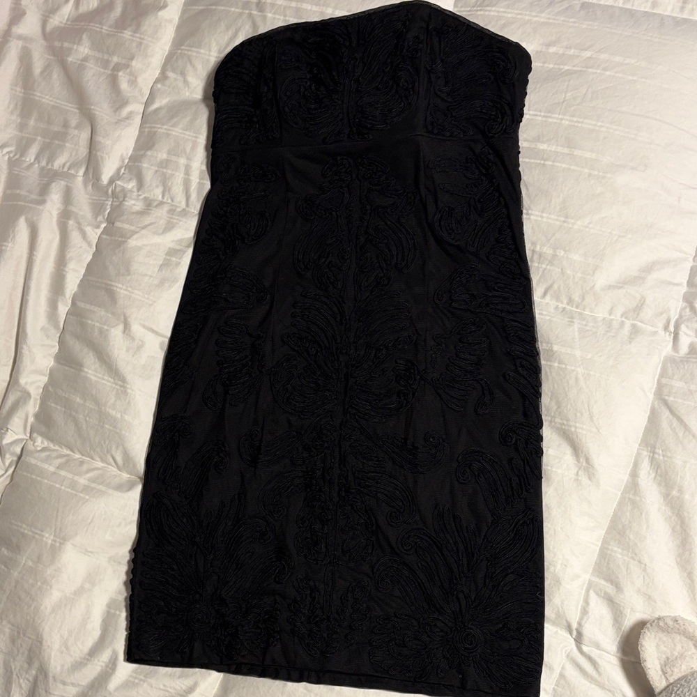 White House Black Market Elegant Black Strapless Dress